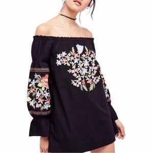 Free people Embroidered Floral Mini Dress
